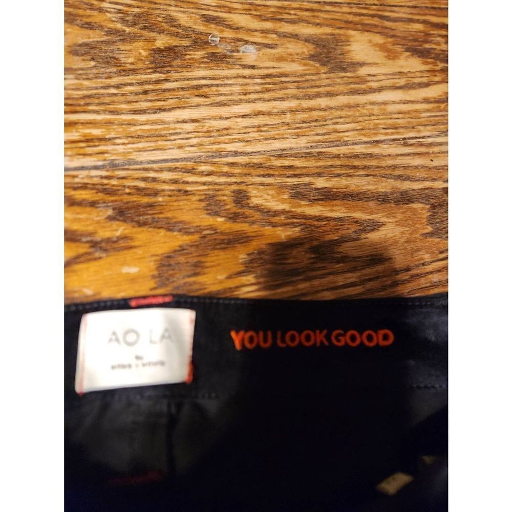 Alice & Olivia Jeans high rise velvet jeans with exposed buttons in black sz 25 - Picture 3 of 5